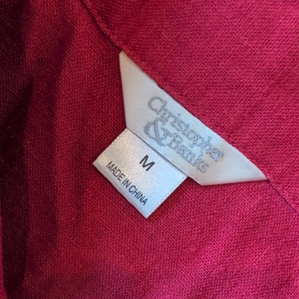 Red Button-Up Shirt - Picture 5 of 7